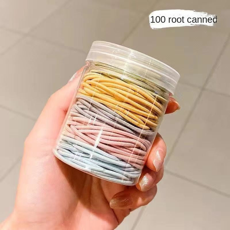 100 rubber bands canned headband macaron rubber band versatile rubber band hair tie rope