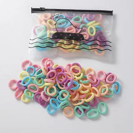 100 rubber bands canned headband macaron rubber band versatile rubber band hair tie rope