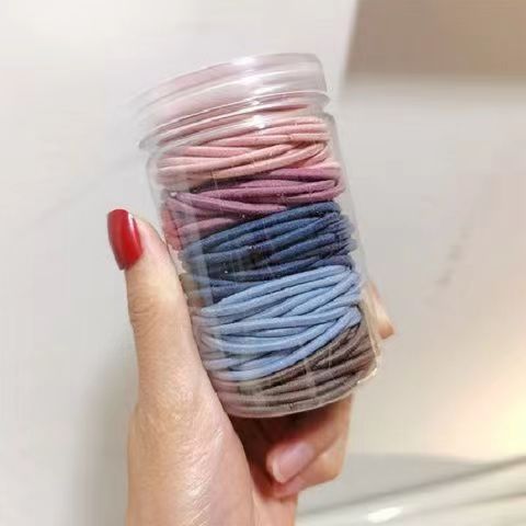 100 rubber bands canned headband macaron rubber band versatile rubber band hair tie rope